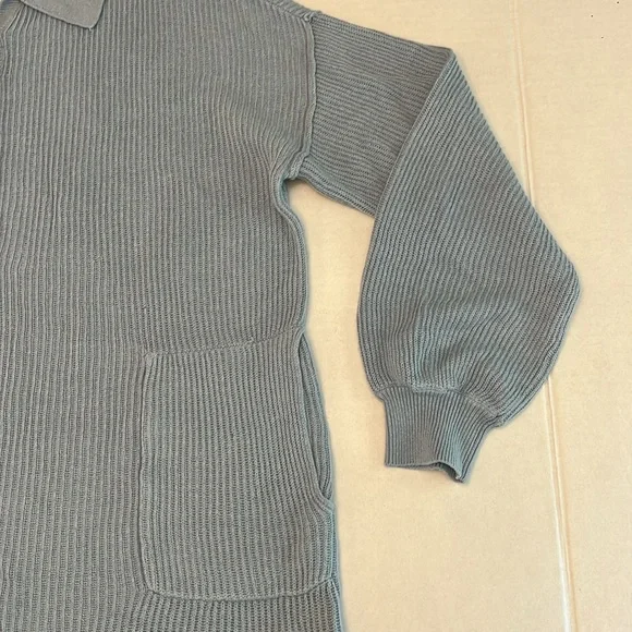 FREE PEOPLE BEACH RIBBED PICNIC SWEATER MINI DRESS  BLUE - Picture 13 of 16